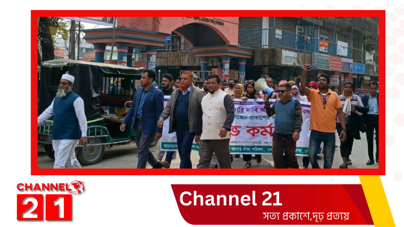নেত্রকোনায় ৯ম পে স্কেলের দাবিতে দ্বিতীয় দিনের বিক্ষোভ কর্মসূচি পালিত